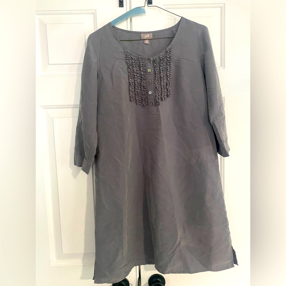 J. Jill Gray Tunic w/ ruffle design on front-size XS Petite